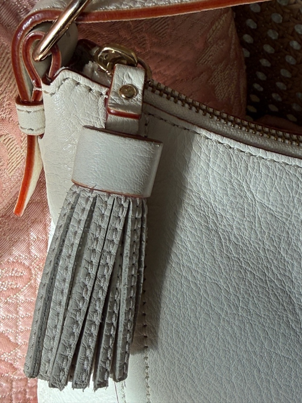 kate spade Cream Leather Shoulder Hobo with Tassel - Picture 8 of 10